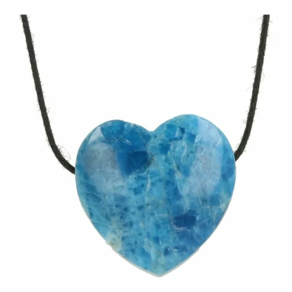 Blauwe apatiet hartje hanger doorboord van 2cm breed