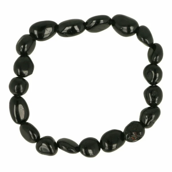Zwarte toermalijn armband met kralen van 8-10mm lang