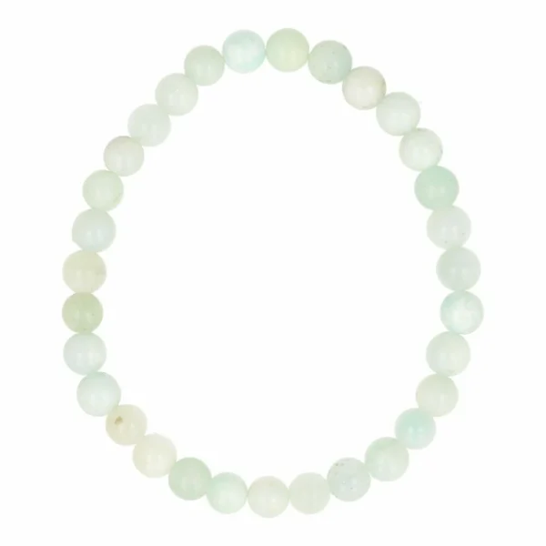 Blauwe aragoniet armband met kralen van 6mm op rekbaar koord