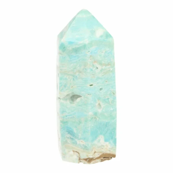 Mooie lichtblauwe carribean blue calciet toren van 88mm hoog