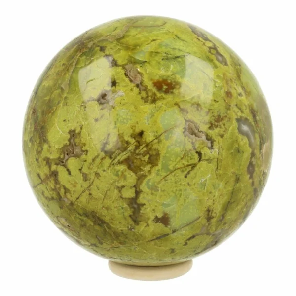 Prachtige groene opaal bol met een diameter van ruim 13,5cm