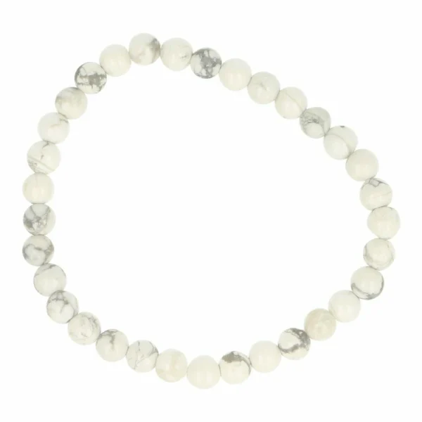 Fijne howliet armband met kralen van 6mm