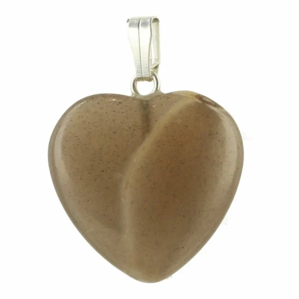 Maansteen hartje hanger met oogje en 2cm breed