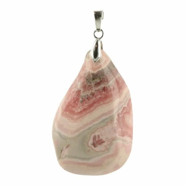 Fraaie rhodochrosiet hanger met zilveren oogje nr1 van 4,5cm hoog
