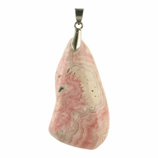 Unieke rhodochrosiet hanger met zilveren oogje nr2
