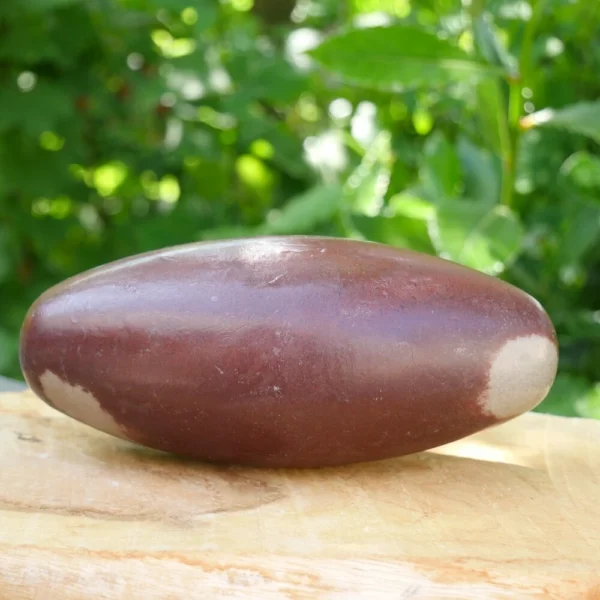 Fraaie donkere Shiva lingam van 152mm lang uit India