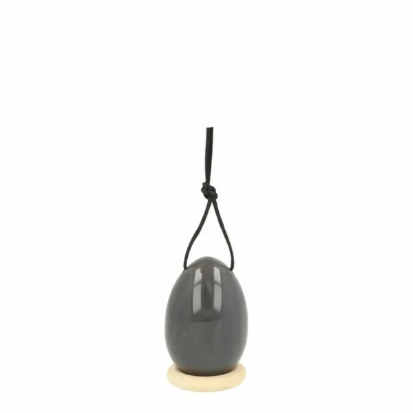 Agaat yoni ei van 45x30mm met gaatje en op houten ring