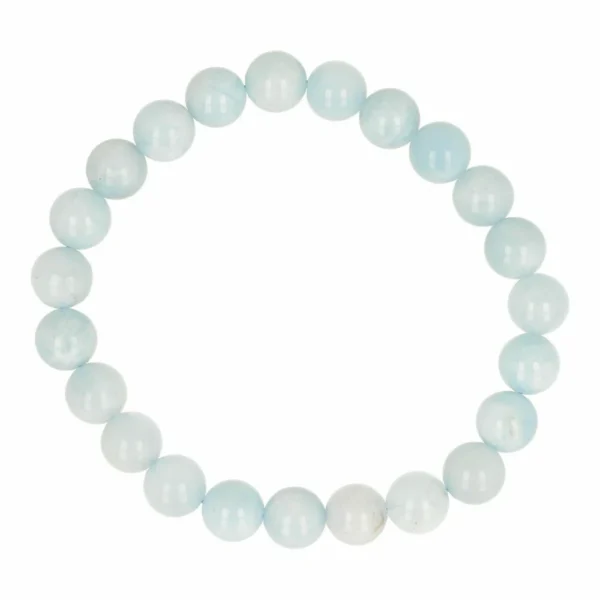 Aquamarijn armband met kralen van 8mm