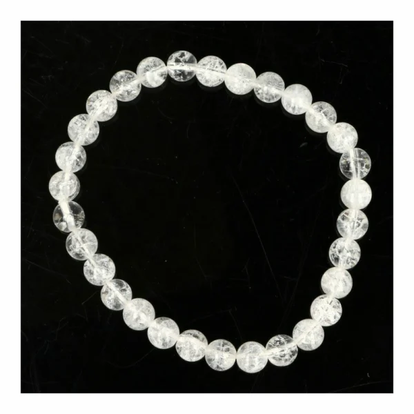 Bergkristal armband met kralen van 6mm in fire&ice uitvoering met glimmende vlakjes