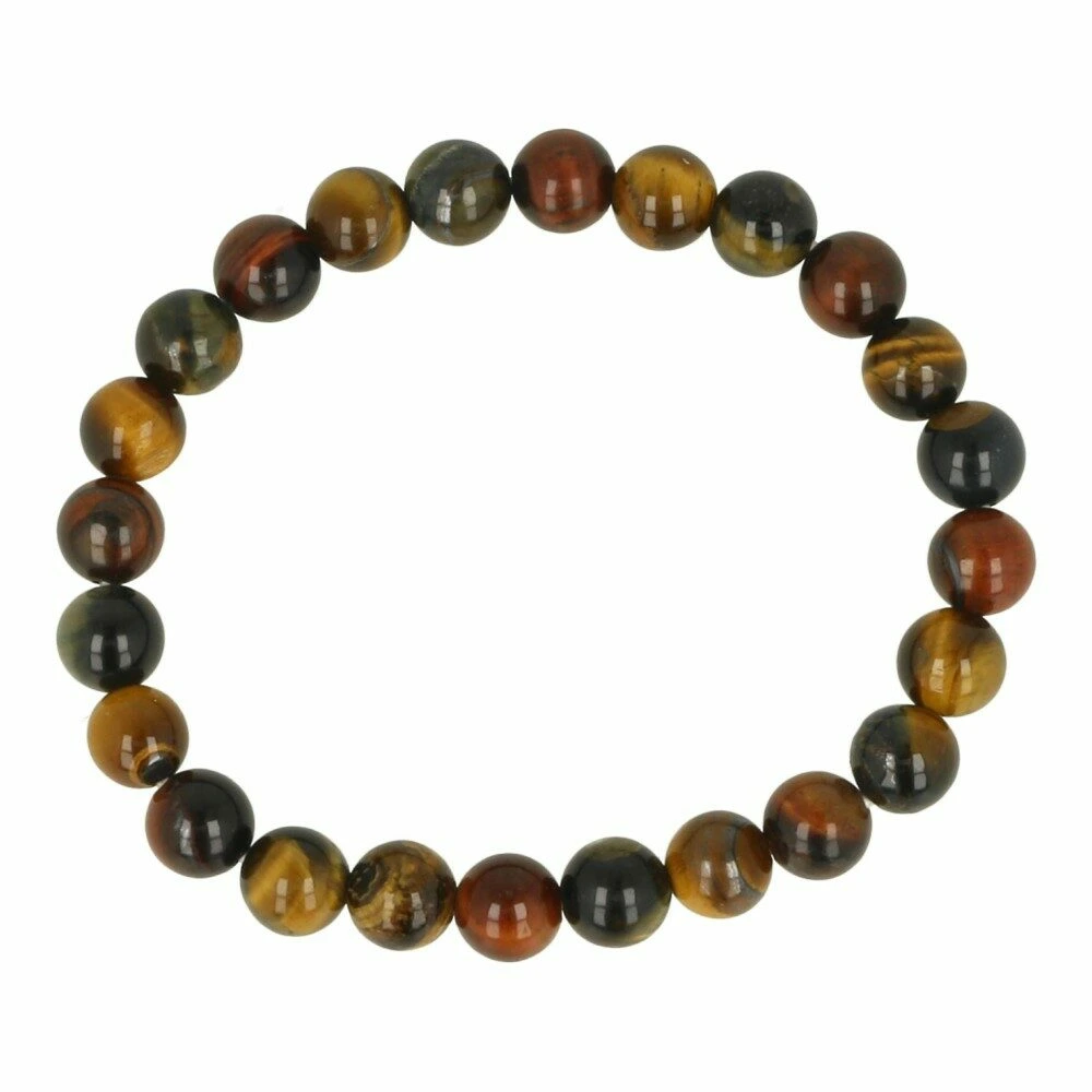 Tijgeroog armband 8mm multicolor