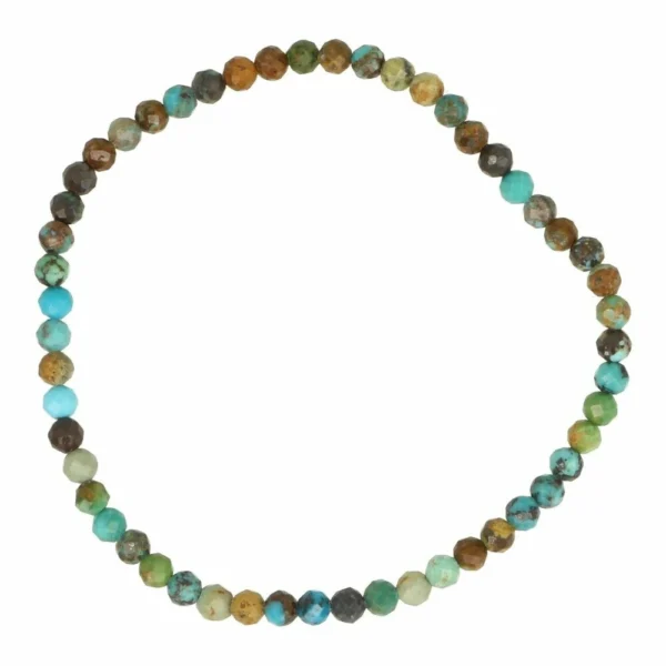 Fijne turquoise armband met facetgeslepen kralen van 3mm diameter
