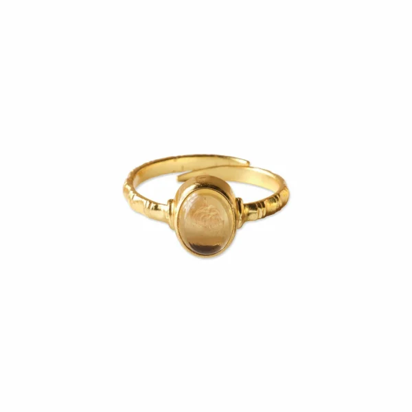 Fraaie citrien ring verguld 'Certain' van A Beautiful Story