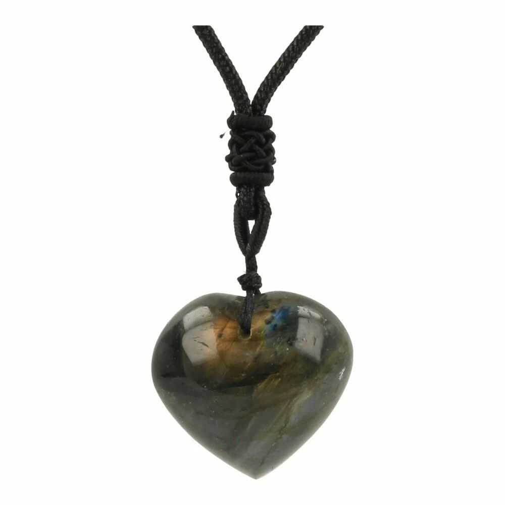 Labradoriet hartje hanger 3cm