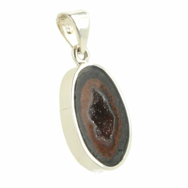 Prachtige subtiele agaat geode hanger in zilver nr2