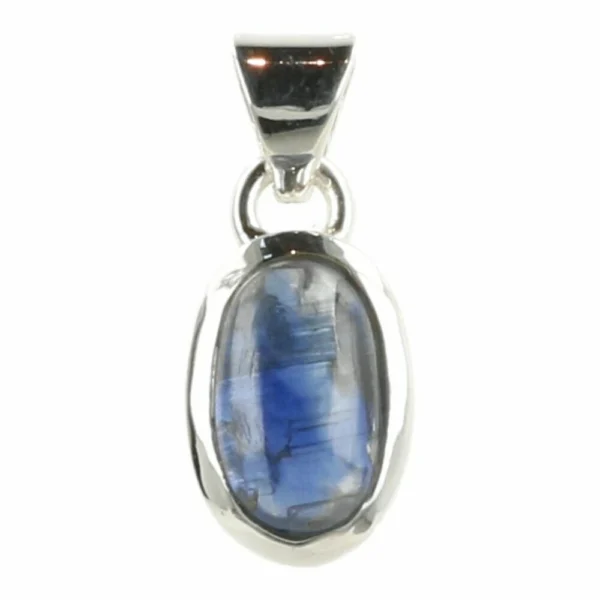 Fraaie blauwe kyaniet hanger in zilver nr14