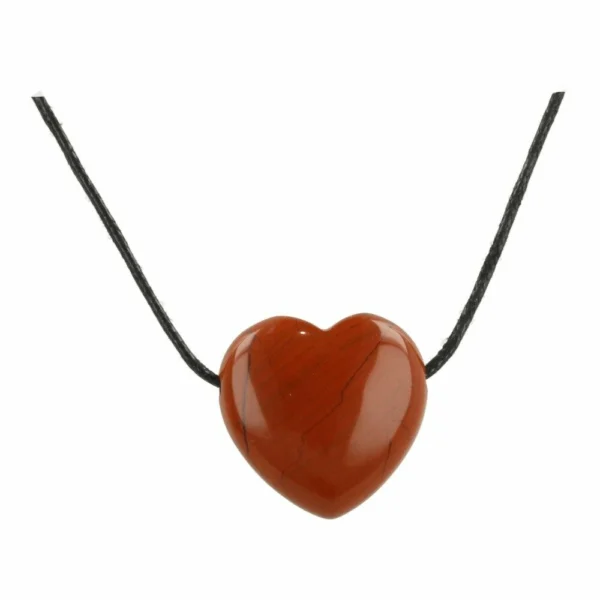 Fraaie rode jaspis hartje hanger doorboord van 3cm breed