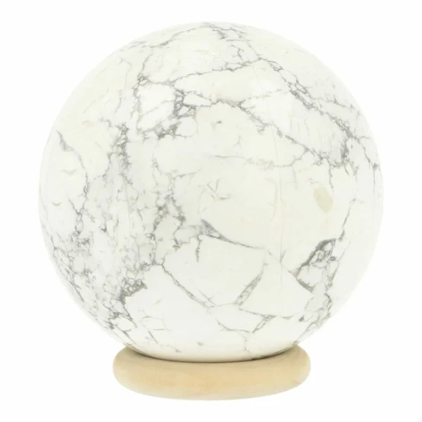 Fraai witte howliet bol met grijze adres en een diameter van 76mm