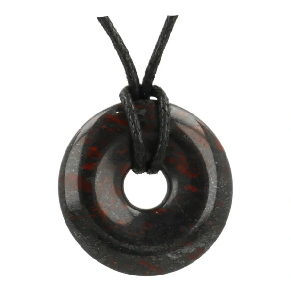 Donkere breccie jaspis donut hanger van 3cm diameter