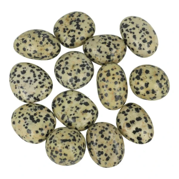 Fijne dalmatier jaspis trommelsteen van 2-3cm lang