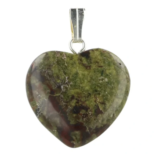 Drakenbloedsteen hartje hanger van 2cm breed met oogje