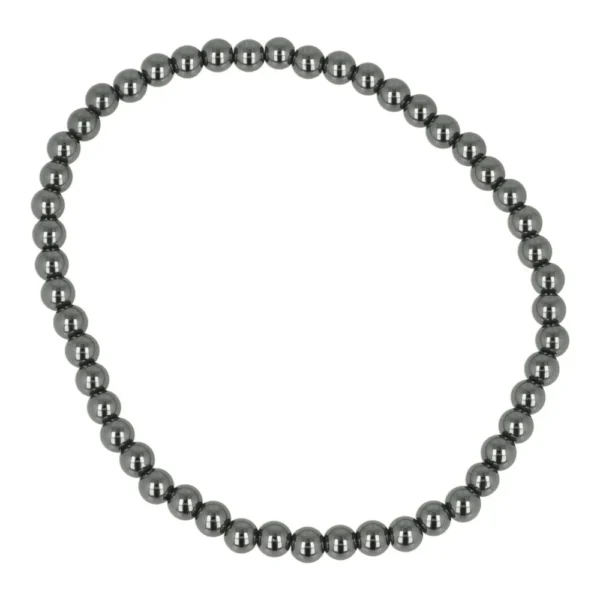 Fijne hematiet armband met kralen van 4mm op rekbaar koord